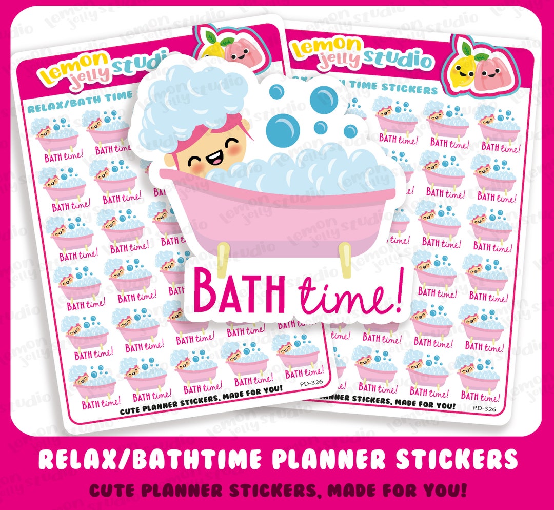 30 Cute Bath Time/relax/pamper Planner Stickers - Etsy