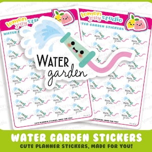 28 autocollants mignons d'agenda de jardin d'eau