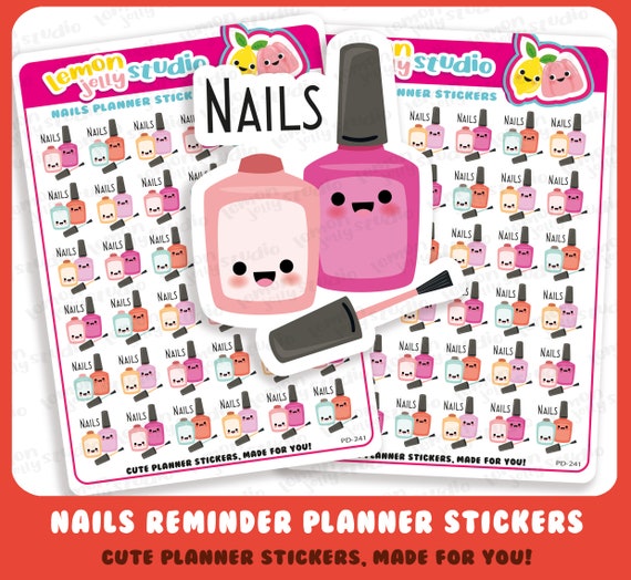 36 Cute Nail Polish/Varnish/Manicure/Pedicure Reminder Planner Stickers