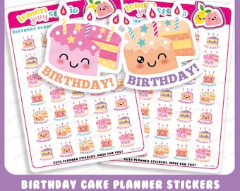 35 Cute Birthday Cake Planner Stickers