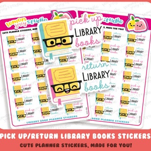 21 leuke pick-up/return bibliotheekboeken planner stickers