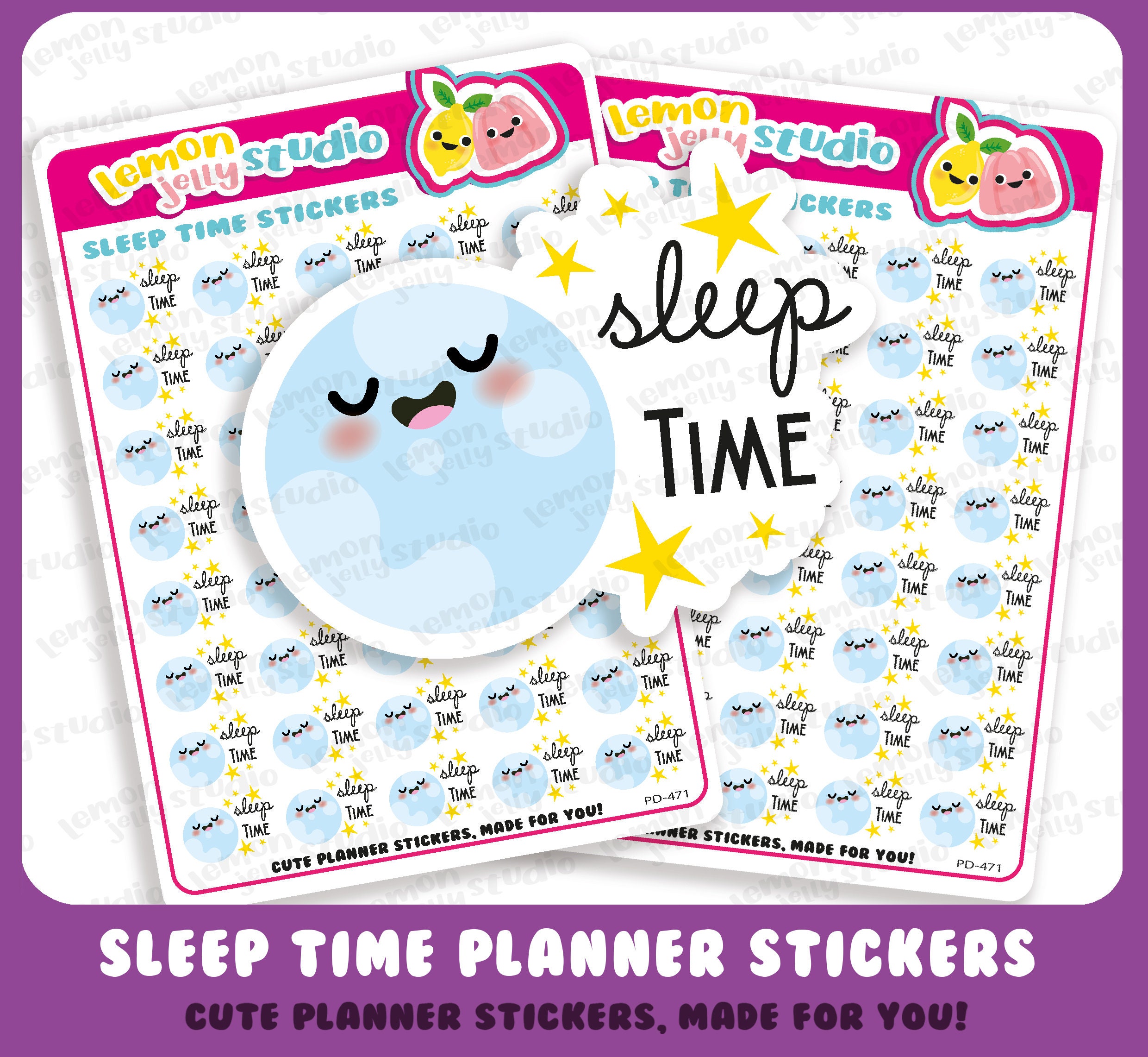 Bed Time Sticker 40 Cute Sleep Time Planner Stickers - Etsy