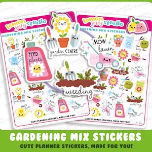 28 Cute Gardening Mix Planner Stickers