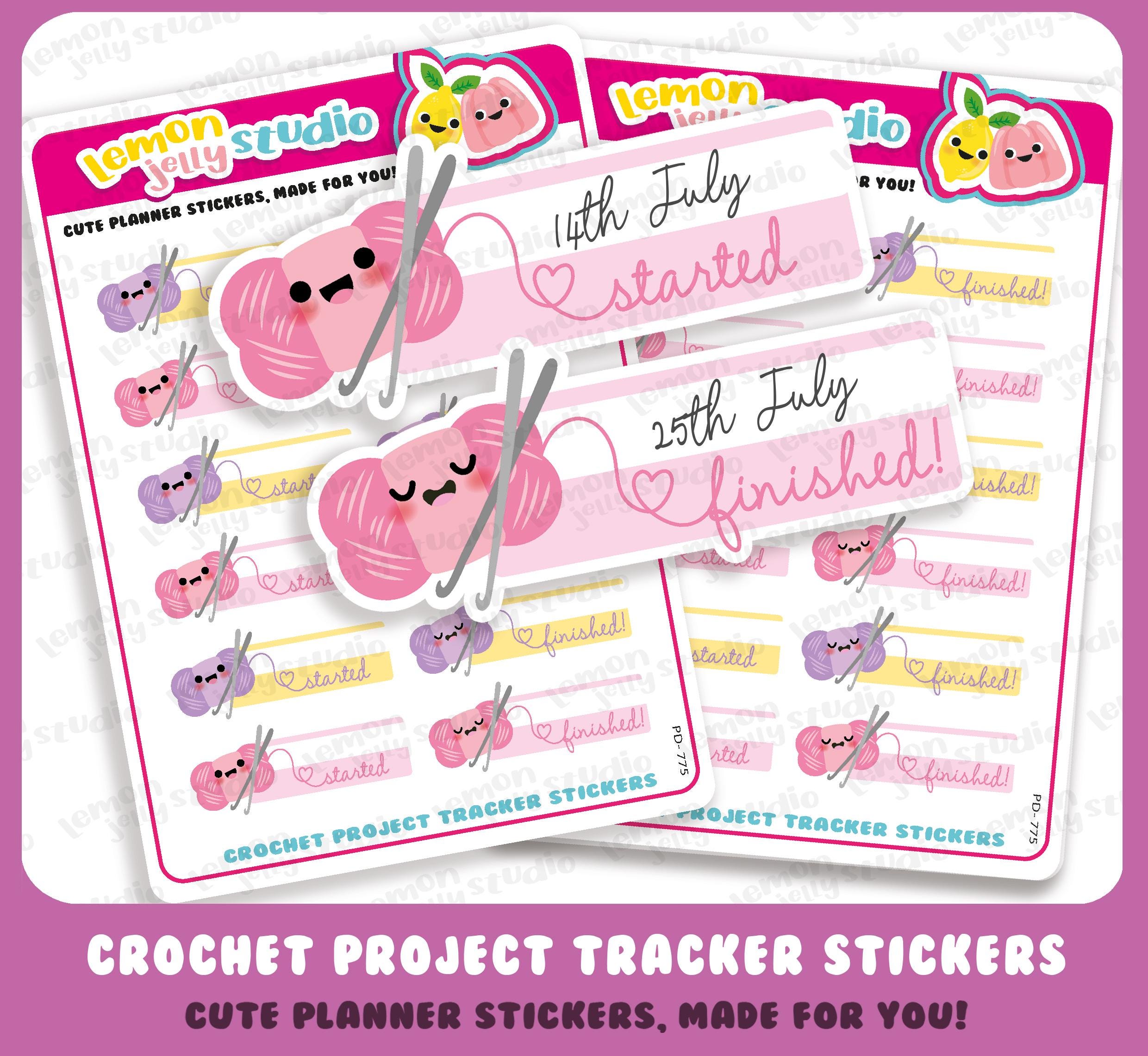 12 Cute Crochet Project Tracker Planner Stickers - Etsy