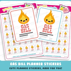 30 Süße Gasschein/Pay Bill Erinnerung Planer Sticker