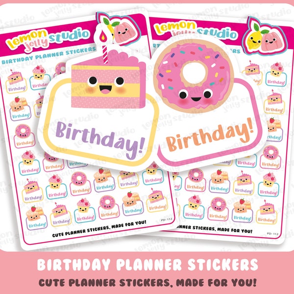 36 Cute Birthday Planner Stickers