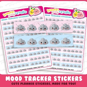 20 Cute Mood Tracker Planner Stickers