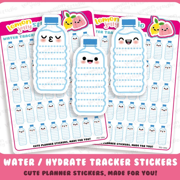 40 Cute Water/Hydrate Tracker Planner Stickers