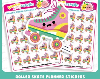 25 Cute Retro 1980's Roller Skate/Roller Boot Planner Stickers