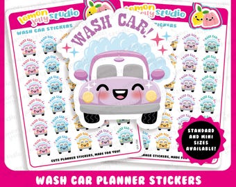 30 Cute Wash Car Planner Stickers