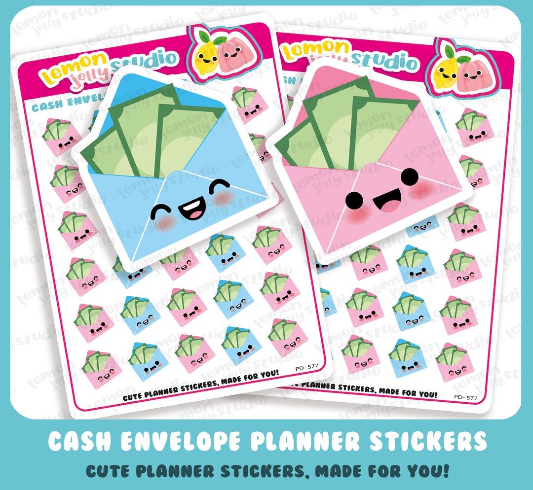 30 Cute Cash Envelopes/budget/savings/money Planner Stickers - Etsy