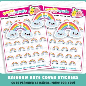 31 Cute Rainbow Date Cover/Countdown Planner Stickers