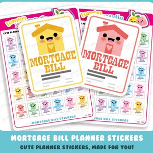 30 Niedliche HypothekenRechnung /Pay Bill Erinnerung Planer Sticker