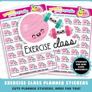 35 pegatinas bonitas para planificar tus clases de ejercicio, entrenamiento y fitness.