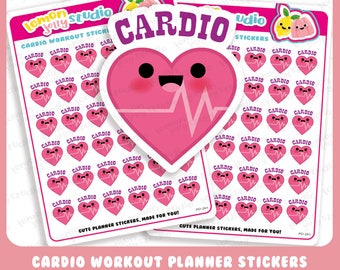 36 Cute Cardio Workout Reminder Planner Stickers