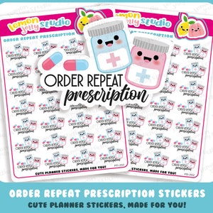 28 Planer Sticker mit Lineatur zum wiederholen, Rezept/Medizin/Pillen/Tabletten