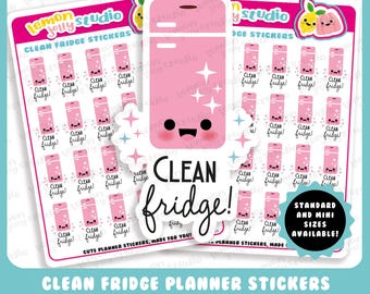24 Cute Clean Fridge/Chores/Housework Planner Stickers