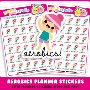 36 schattige Step Aerobics/Fitness/Training/Oefening Planner Stickers