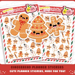30 lindas pegatinas navideñas de pan de jengibre / galletas / galletas