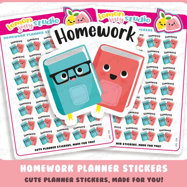 35 Süße Homework/Schule/College/Universität Planer Sticker