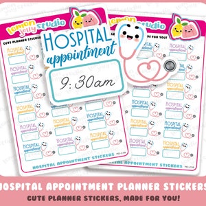 18 Leuke Ziekenhuis / Dokter Afspraak / Herinnering Planner Stickers