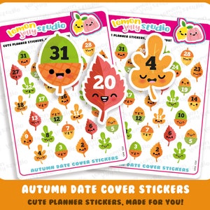 31 bonitas pegatinas de planificador de cuenta atrás/cubierta de fecha de otoño/otoño