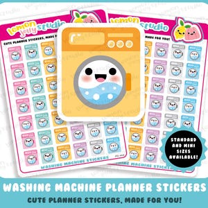 42 Cute Washing Machine/Laundry/Chores Planner Stickers