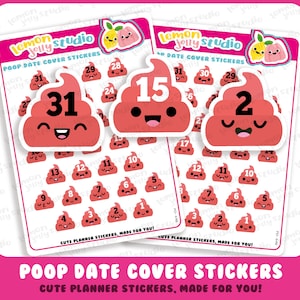 31 schattige plannerstickers kakdatum/aftelkalender