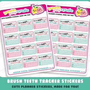 Stickers autocollants mignons Brush Teethtracker/agenda hebdomadaire