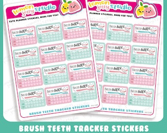 Cute Brush TeethTracker/Weekly Planner Stickers