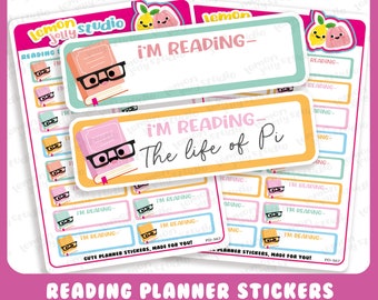 16 Cute Reading/Books/Currently/Bookworm Planner Stickers