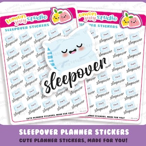 30 autocollants mignons pour planificateur de soirée pyjama