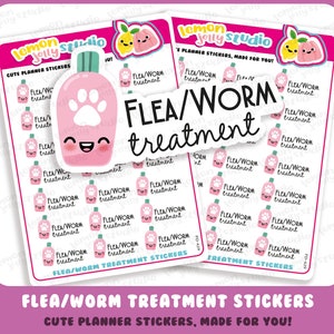 21 Cute Flea/Worm/Medicine/Pet/Dog/Cat Planner Stickers