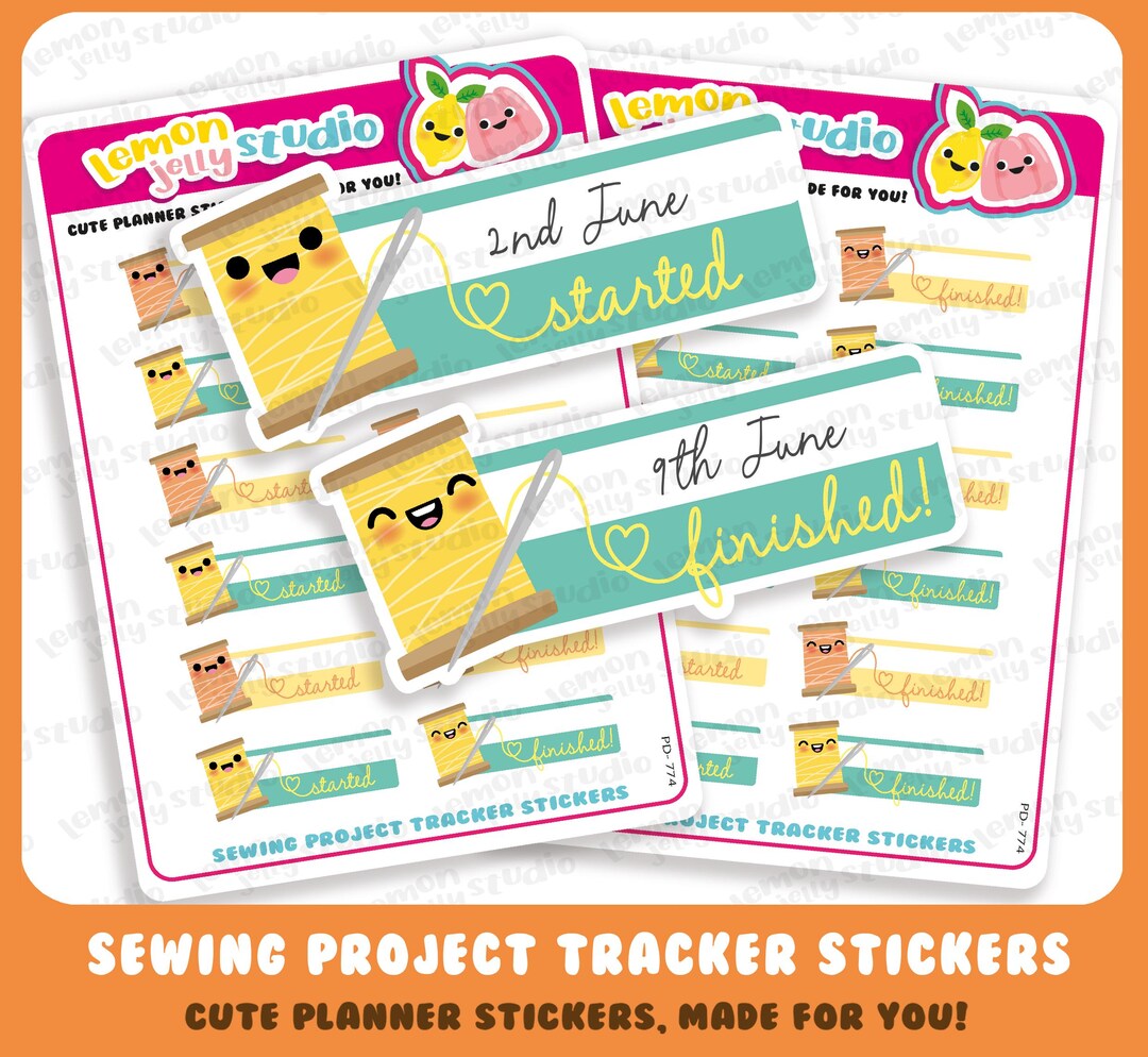 12 Cute Sewing Project Tracker Planner Stickers - Etsy