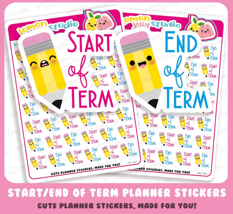 Short Term Rental Program Sticker 42 Cute Start/end of Term Planner Stickers - Etsy