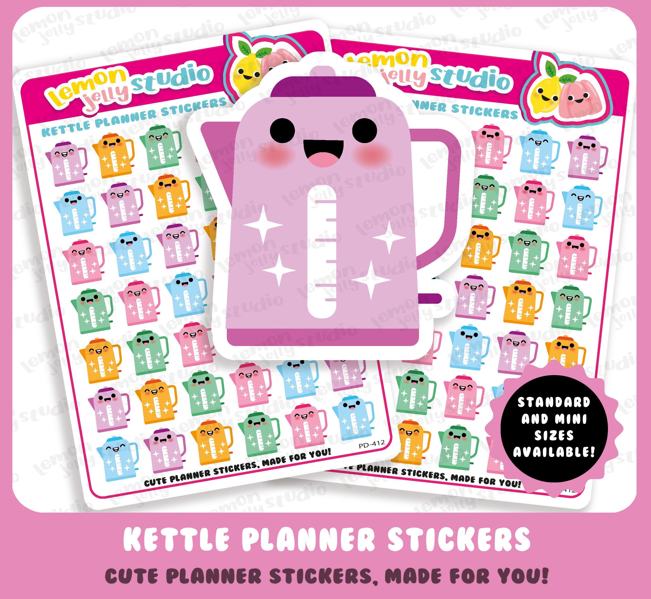 Tea Kettle Sticker 42 Cute Kettle/tea/coffee Planner Stickers - Etsy
