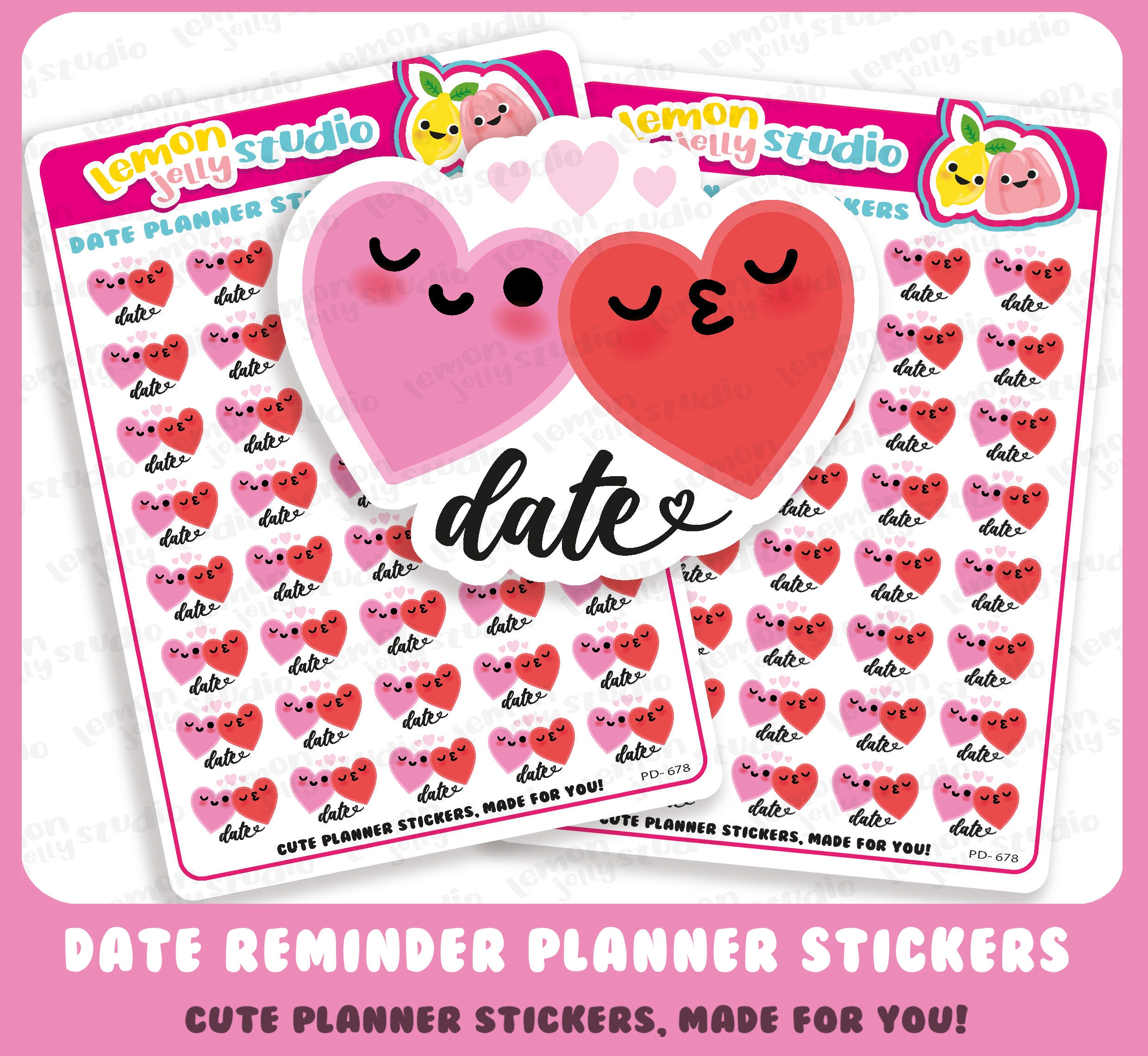 40 Cute Date Reminder Planner Stickers - Etsy