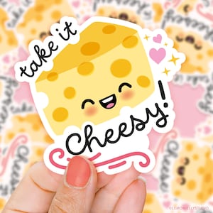 Lemon Jelly Studio: Take it Cheesy! Grote vinylsticker/laptop/ipad/kawaii/schattig