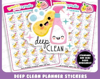 30 Cute Deep Clean/Chores/Housework Planner Stickers