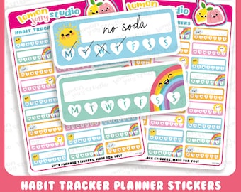 27 Cute Habit Tracker Planner Stickers