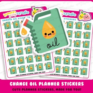 30 schattige verandering autoolie herinnering planner stickers