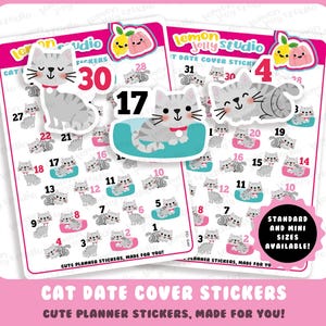 31 Cute Cat Date Cover/Countdown Planner Stickers
