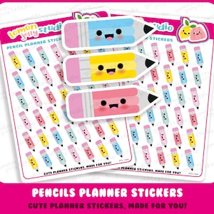 42 Cute Pencils/Stationery/School/Work Planner Stickers