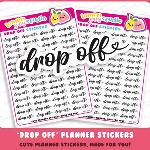 56 adesivi per diario/calendario/pianificazione con parole "Drop Off".