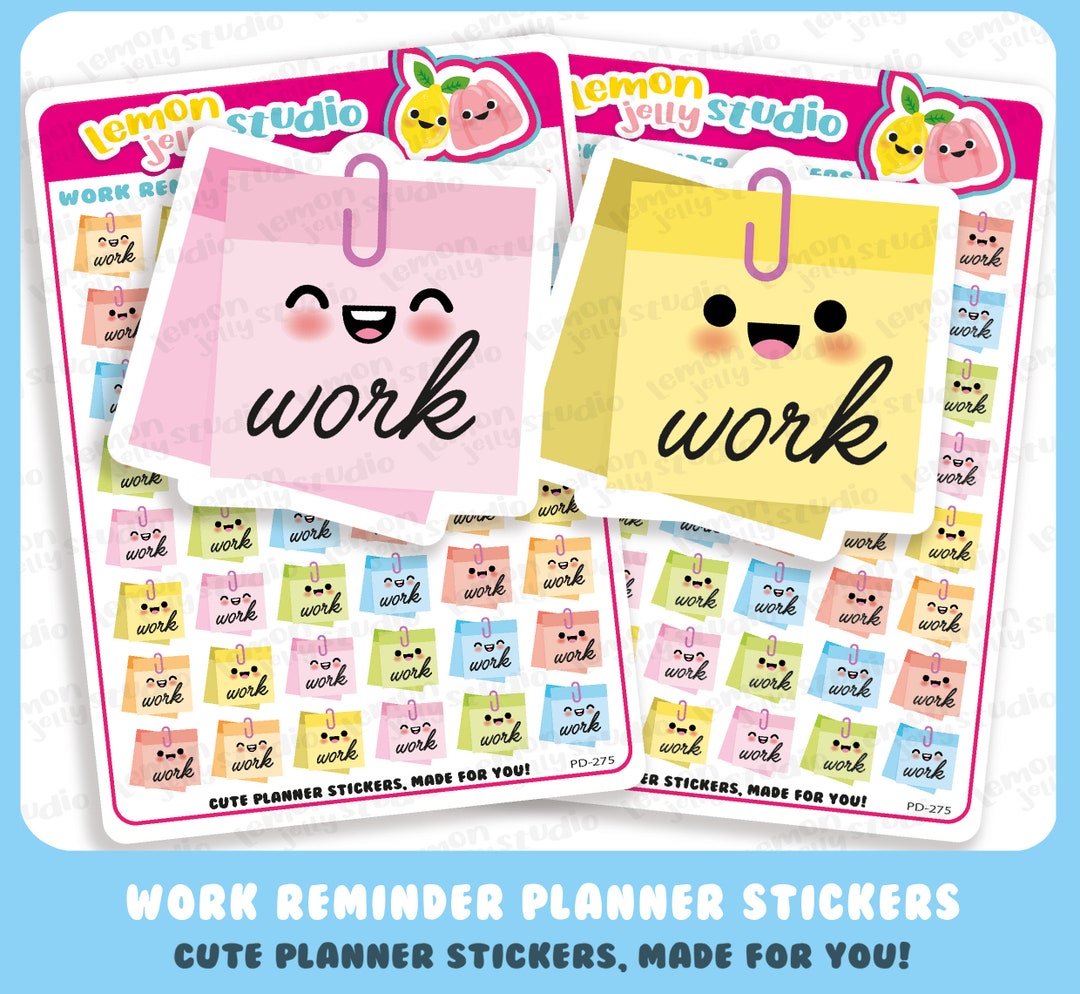48 Cute Work Reminder Planner Stickers - Etsy