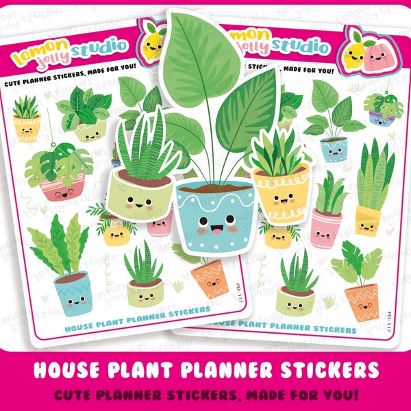 12 Cute House Plant Planner Stickers