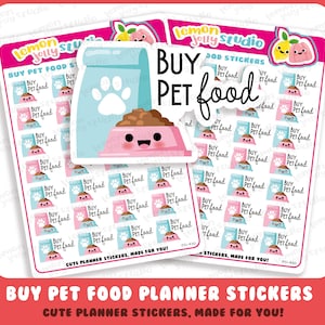 28 bonitas pegatinas para planificador de comida para mascotas, perros y gatos.