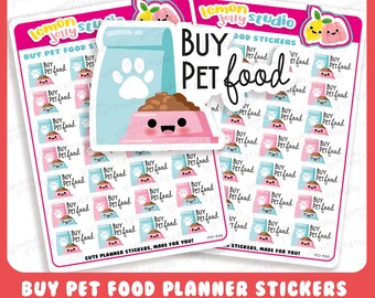 28 Cute Buy Pet Food/Dog/Cat Planner Stickers
