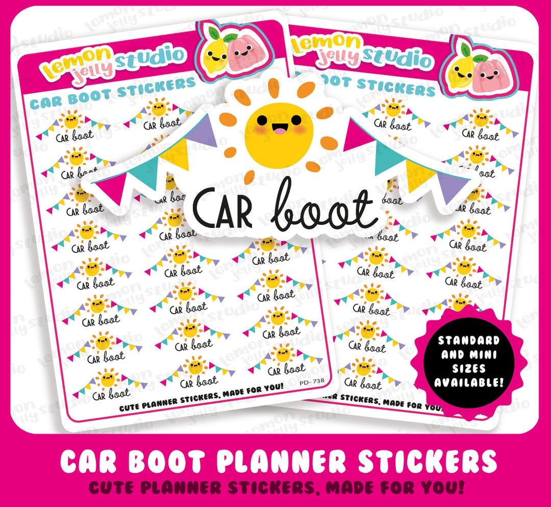 24 Cute Car Boot Planner Stickers - Etsy