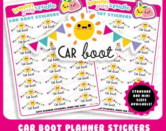 24 Cute Car Boot Planner Stickers
